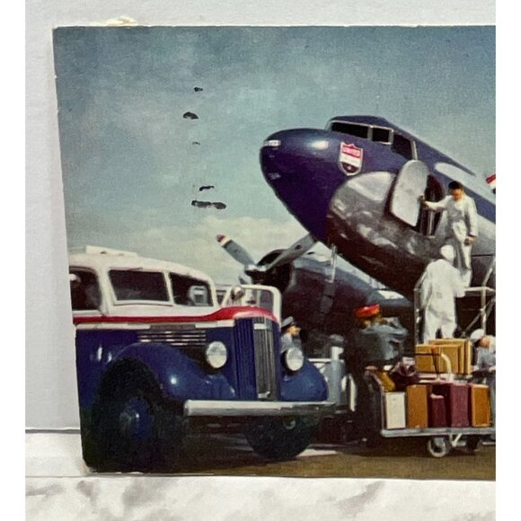 United Air Lines Mainliner Airplane Postcard Vintage Loading for Flight - Picture 4 of 7
